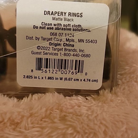 Drapery Rings Matte Black New - Picture 2 of 2